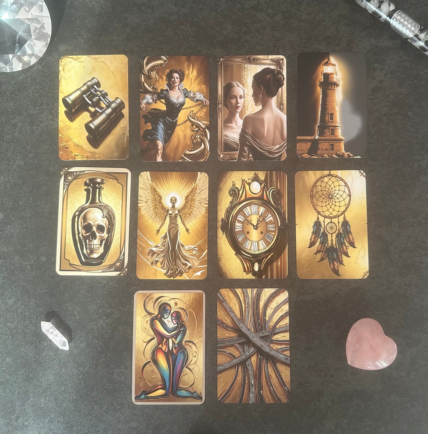 Kartendeck: Das golden Glanz Lenormand 36 Karten zzgl. 10 Zusatzkarten