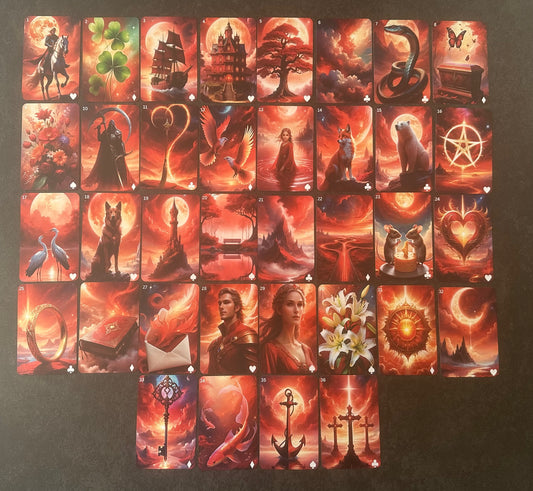Kartendeck: Das mystic Rubin Lenormand 36 Karten zzgl. 12 Zusatzkarten
