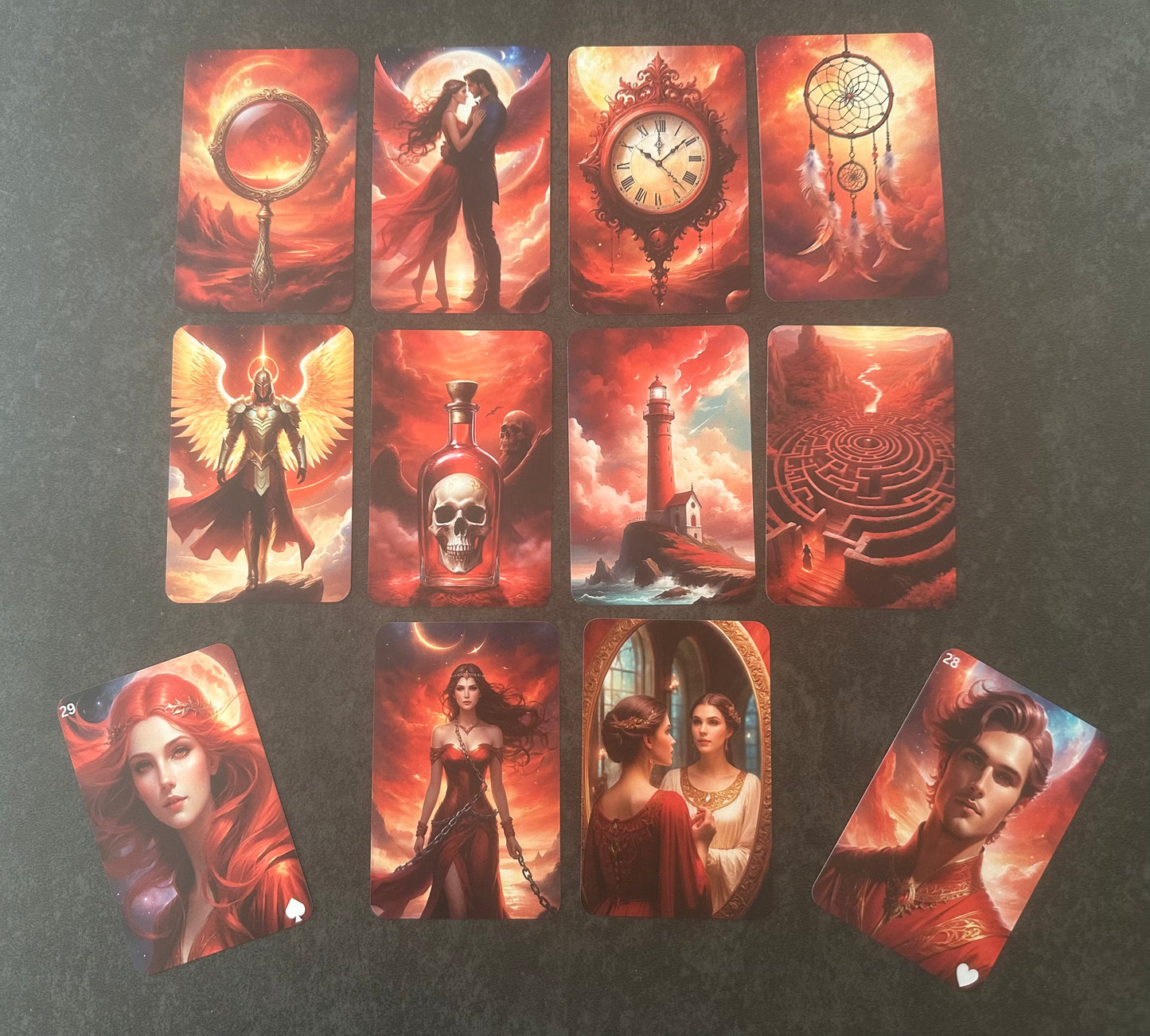 Kartendeck: Das mystic Rubin Lenormand 36 Karten zzgl. 12 Zusatzkarten