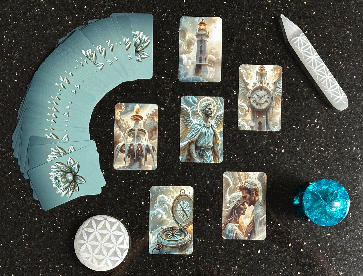 Kartendeck: Das Glanz der Engel Lenormand 36 Karten zzgl. 17 Zusatzkarten