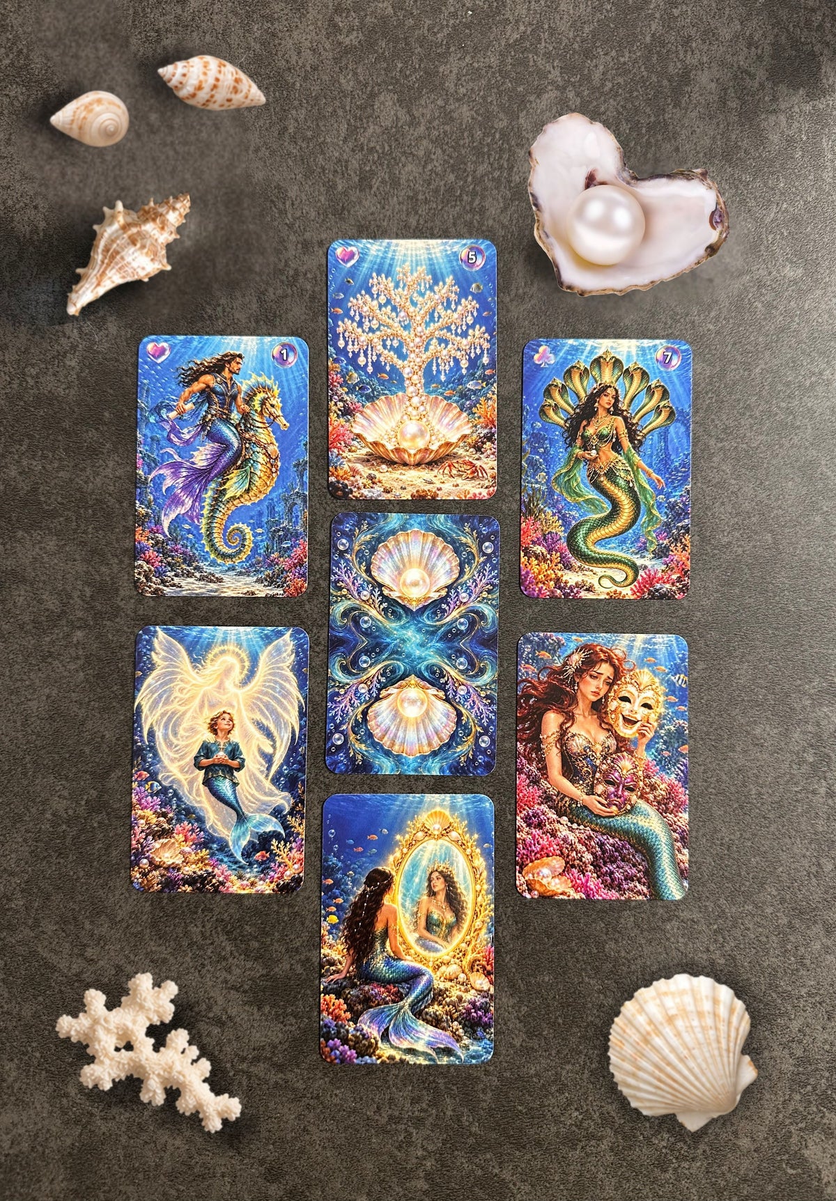 Kartendeck: Das Lenormand der Unterwasserwelten 36 Karten zzgl. 18 Zusatzkarten