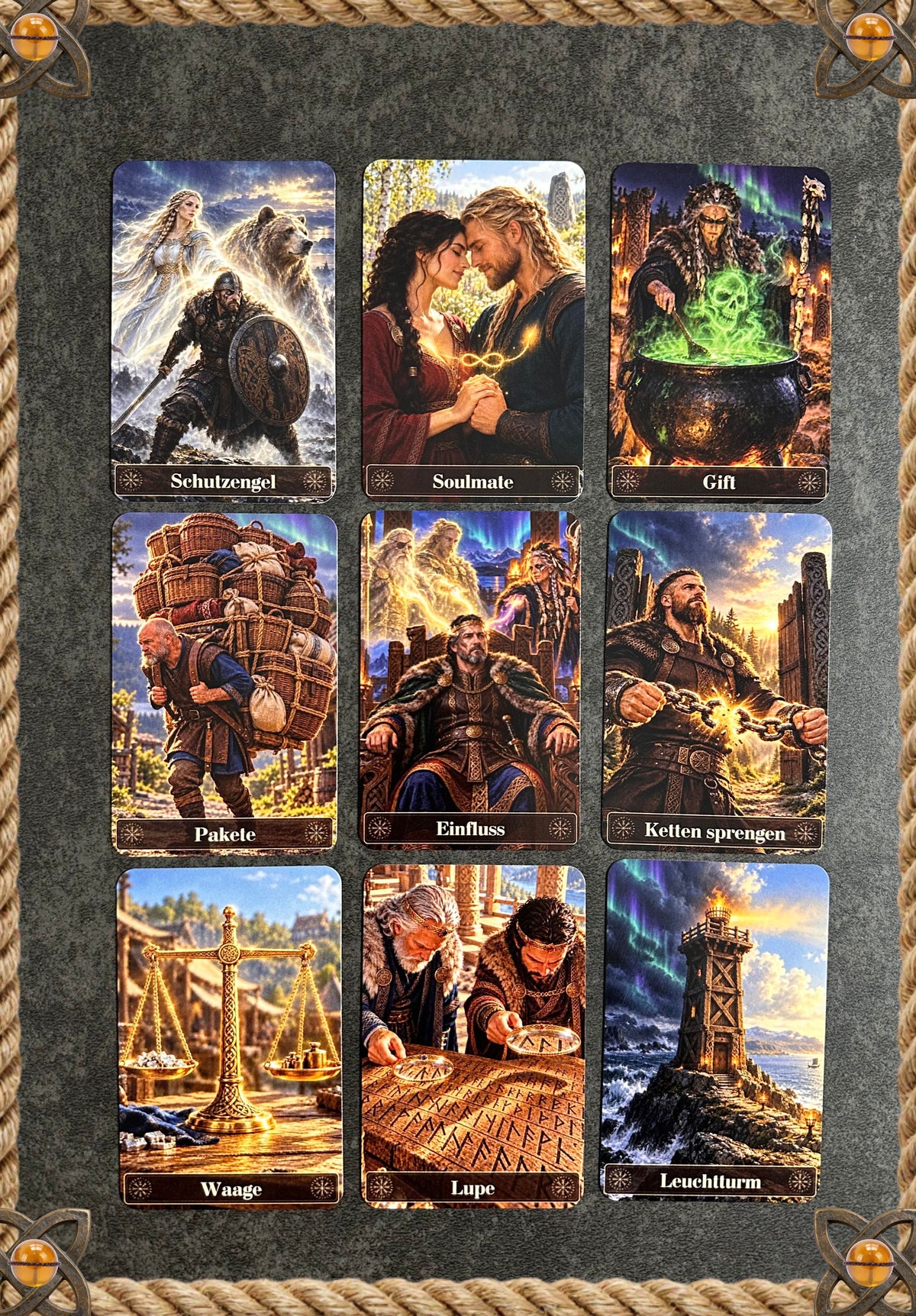Kartendeck: Das Lenormand der nordischen Legenden 36 Karten zzgl. 18 Zusatzkarten