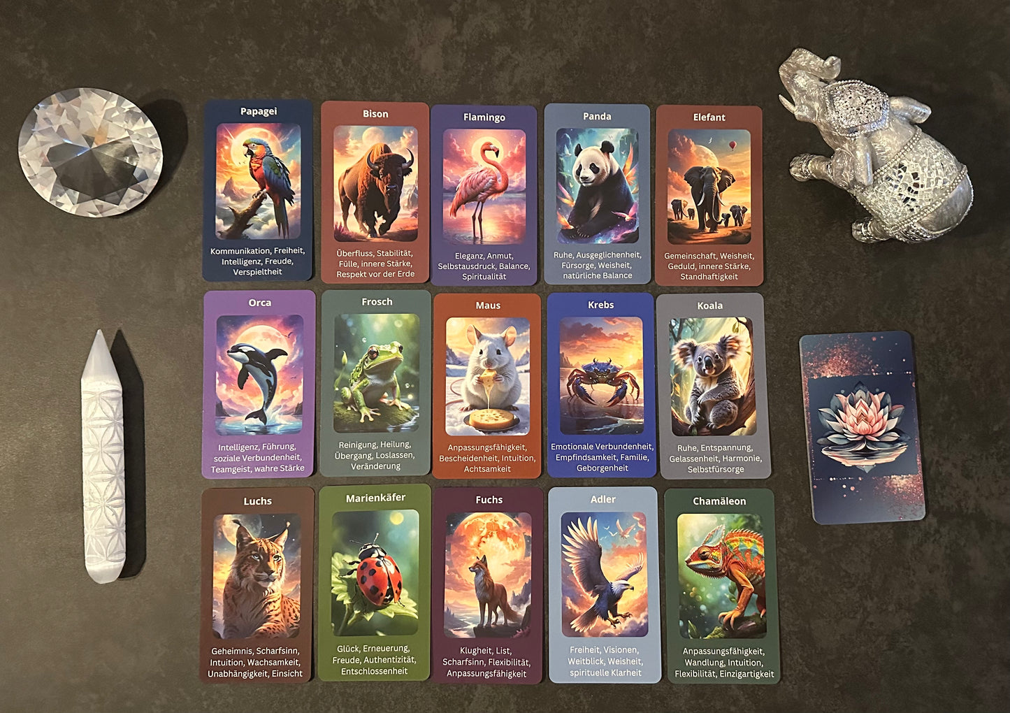 Kartendeck: Die Krafttiere - 40 tierische Wegweiser