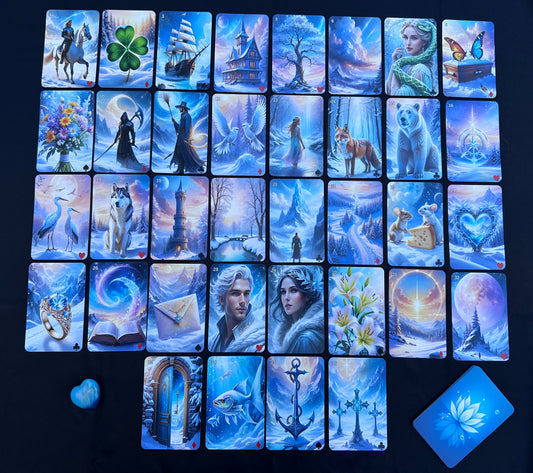 Kartendeck: Das Winterparadies Lenormand 36 Karten zzgl. 10 Zusatzkarten