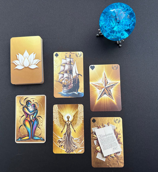 Kartendeck: Das golden Glanz Lenormand 36 Karten zzgl. 10 Zusatzkarten