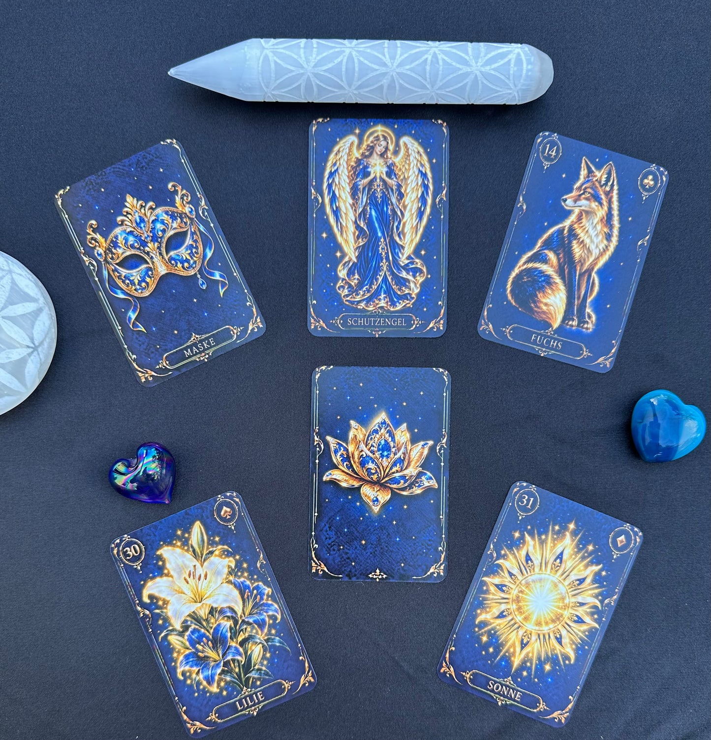Kartendeck: Das Lenormand der königsblauen Nacht 36 Karten zzgl. 18 Zusatzkarten