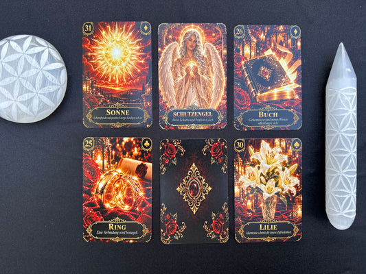 Kartendeck: Das Lenormand im Glanz der Rosen 36 Karten zzgl. 18 Zusatzkarten