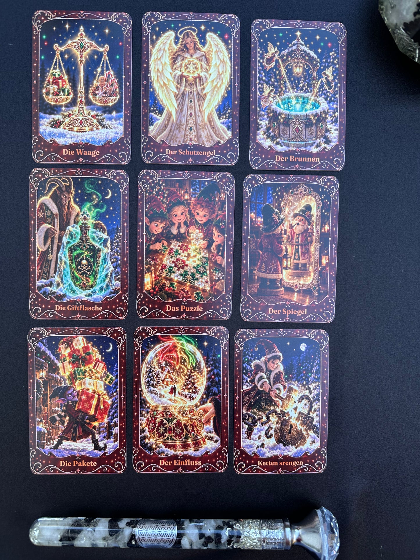 Kartendeck: Das Lenormand - Glanz der Weihnacht 36 Karten zzgl. 18 Zusatzkarten
