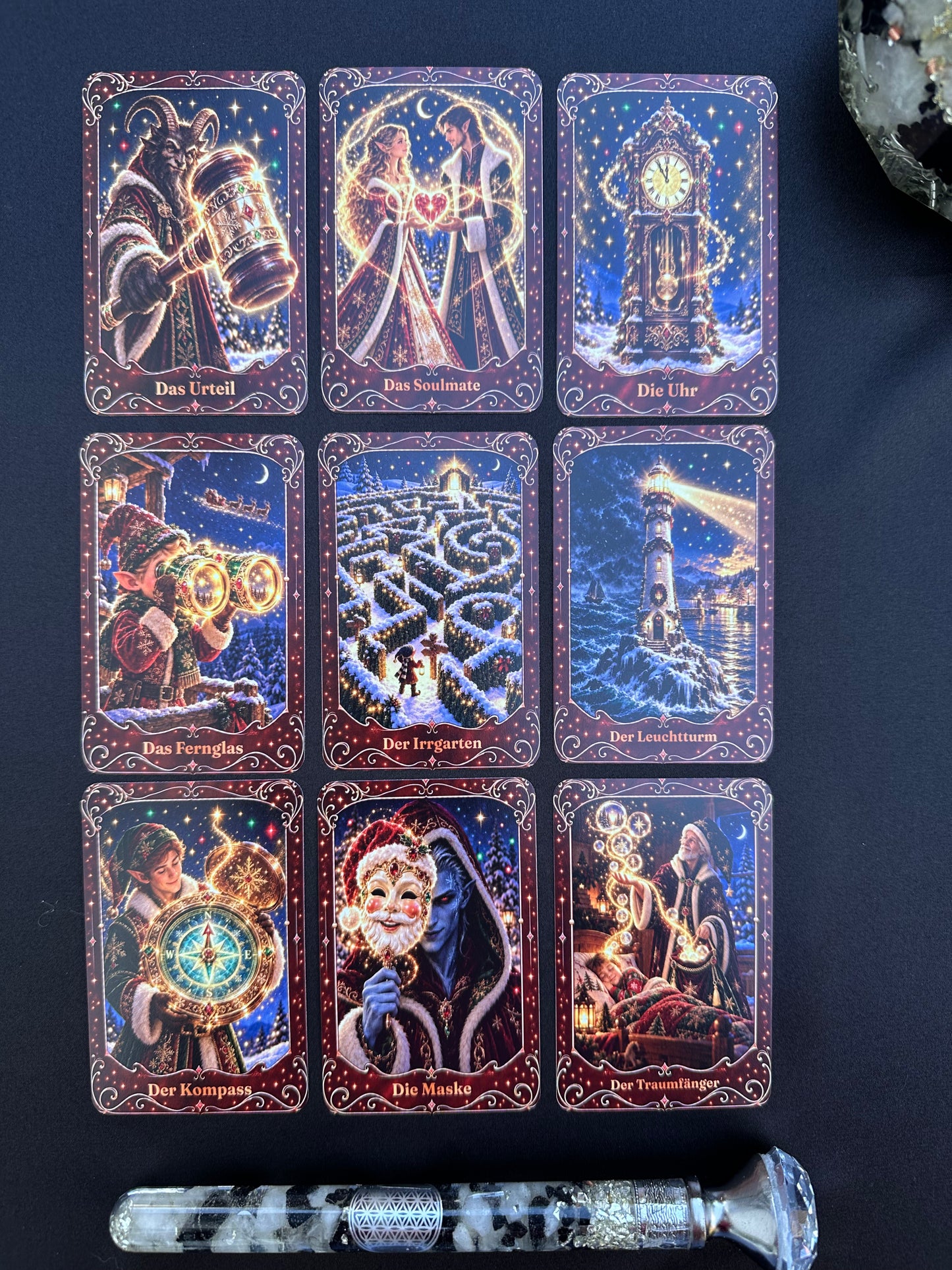 Kartendeck: Das Lenormand - Glanz der Weihnacht 36 Karten zzgl. 18 Zusatzkarten