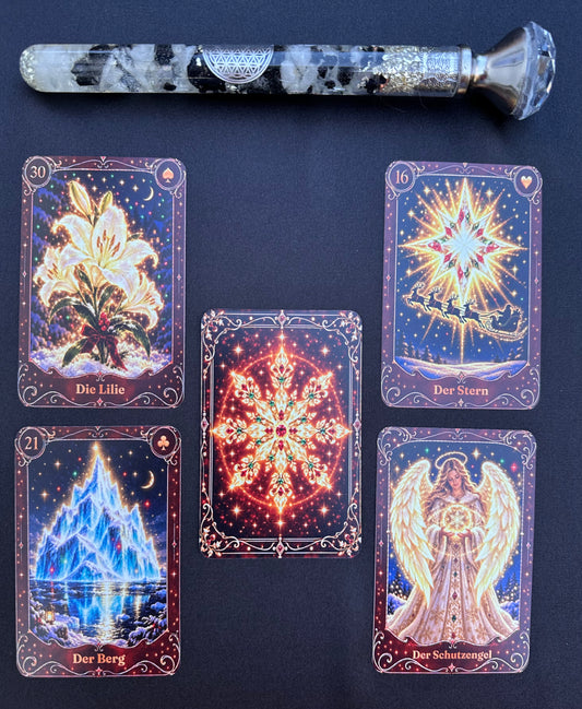 Kartendeck: Das Lenormand - Glanz der Weihnacht 36 Karten zzgl. 18 Zusatzkarten