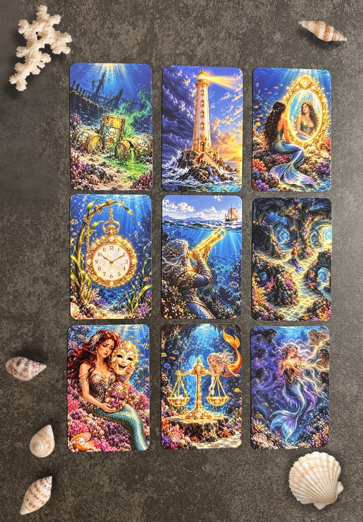 Kartendeck: Das Lenormand der Unterwasserwelten 36 Karten zzgl. 18 Zusatzkarten